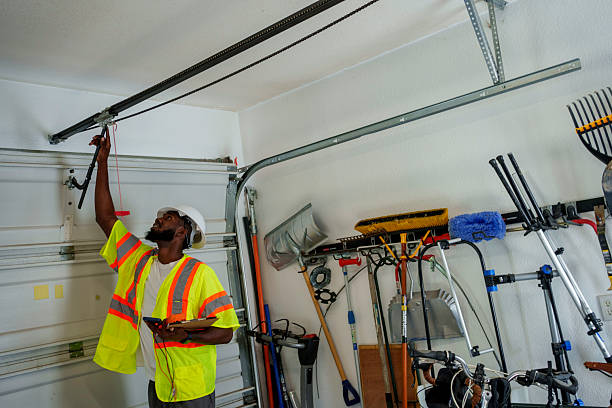 Professional Garage Door Panel Replacement technician working in Rhome, TX